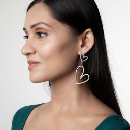 WHITE LIES Silver-Toned Contemporary Drop Earrings-image-6