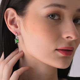 SOHI Women Silver Plated Contemporary Drop Earrings-image-52