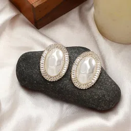 Mali Fionna Gold-Plated Contemporary Studs Earrings-image-77
