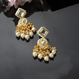 DUGRISTYLE Kundan Contemporary Drop Earrings-24