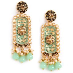 HOT AND BOLD Gold-Plated Contemporary Drop Earrings-55
