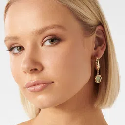 Forever New Gold-Plated Contemporary Half Hoop Earrings-0