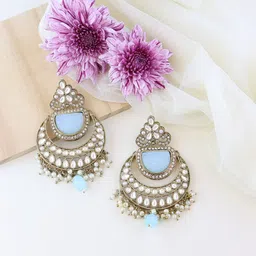 I Jewels Gold-Plated Contemporary Drop Earrings-picture-56