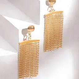 Rubans Voguish 18KT Gold Plated Contemporary Layered Drop Earrings-61