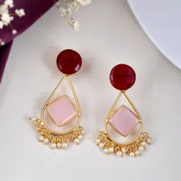Silvermerc Designs Gold-Plated Quartz Contemporary Drop Earrings-image-38