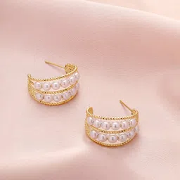 PRITA Gold-Plated Contemporary Hoop Earrings-44