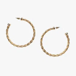 Kazo Gold Plated Contemporary Half Hoop Earrings-49