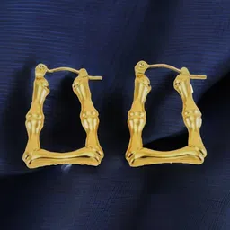 VIEN Gold Plated Contemporary Hoop Earrings-image-90