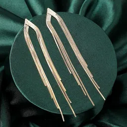 SOHI Gold-Plated Dangling Drop Earrings-18