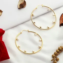 VENI Gold Plated Contemporary Hoop Earrings-picture-32