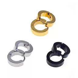 KARISHMA KREATIONS Set Of 3 Gold-Plated Contemporary Hoop Earrings-12