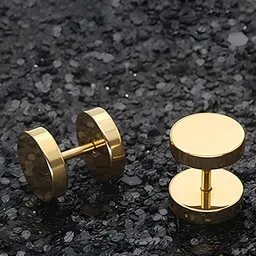 KARISHMA KREATIONS Unisex Set Of 2 Gold-Plated Stainless Steel Contemporary Studs Earrings-46
