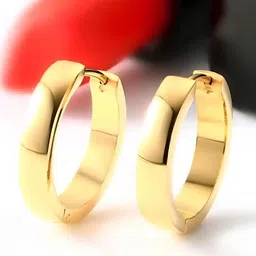KARISHMA KREATIONS Unisex Gold-Plated Circular Hoop Earrings-55