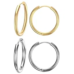 KARISHMA KREATIONS Set Of 2 Gold-Plated Contemporary Hoop Earrings-27