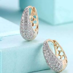 DressBerry Gold-Toned & White Gold-Plated Contemporary Hoop Earrings-22