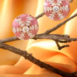 Saraf RS Jewellery Rose Gold-Plated Contemporary Studs Earrings-51