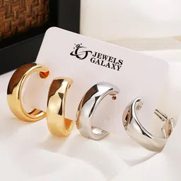Jewels Galaxy Contemporary Hoop Earrings-13