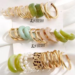 Jewels Galaxy Contemporary Hoop Earrings-50