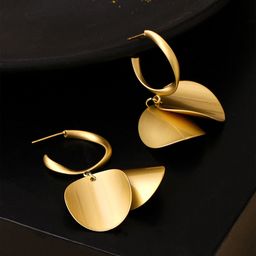 Yellow Chimes Gold-Plated Hoop Earrings-56