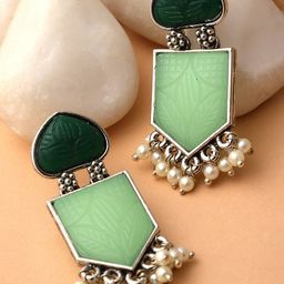 KARATCART Silver-Plated Drop Earrings-10