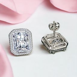 Designs & You Silver Plated Cubic Zirconia-Studded Geometric Studs Earrings-48