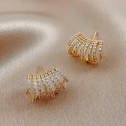 Krelin Gold-Plated Stone-Studded Stud Earrings-image-67