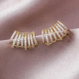 Krelin Gold-Plated Stone-Studded Stud Earrings-image-66