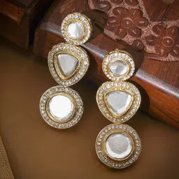 TEEJH Stone Studded Drop Earrings image 1