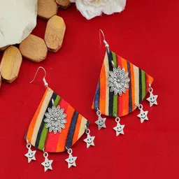 UNIVERSITY TRENDZ Silver-Plated Terracotta Classic Beaded Drop Earrings-2