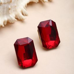 PANASH Gold-Toned Artificial Stones Classic Studs Earrings-14