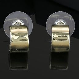 Estele Gold-Plated Crescent Shaped Half Hoop Earrings-image-23