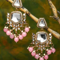 ZENEME Pink Classic Drop Earrings-image-68