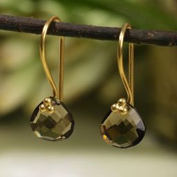 Berserk Women Brown Gold Plated Classic Drop Earrings-19