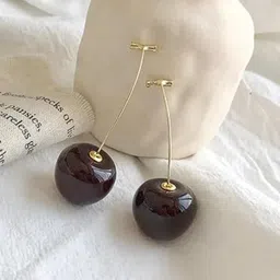 DN Creation Gold-Plated Cherry Drop Earrings-44