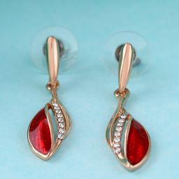 Estele Rose Gold-Plated Classic Drop Earrings-picture-19