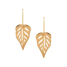 Silvermerc Designs Gold-Plated Classic Leaf Shaped Drop Earrings-30