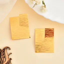 Silvermerc Designs Gold Plated Geometric Studs Earrings-image-21
