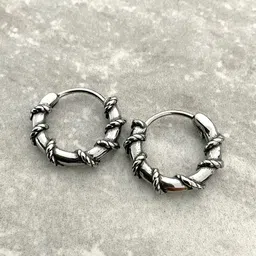 VAGHBHATT Stainless Steel Classic Hoop Earrings-38