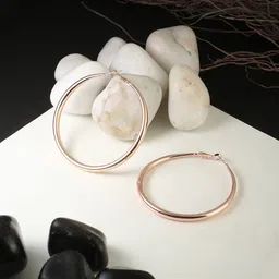 DressBerry Rose Gold-Plated Classic Hoop Earrings-14