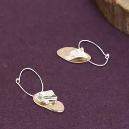 Adwitiya Collection Gold-Plated Brass Contemporary Hoop Earrings-85