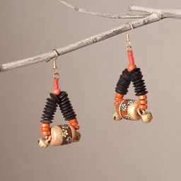 AAKRITI ART CREATIONS Brass-Plated Beaded Classic Drop Earrings-55