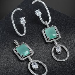 Kennice Silver-Pated Geometric Drop Earrings-26