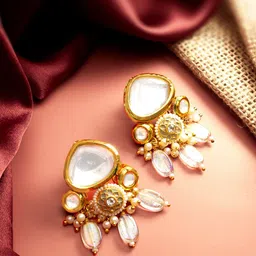 aadita Gold-plated Geometric Drop Earrings-12