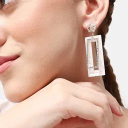SOHI Gold-Plated Geometric Drop Earrings-28