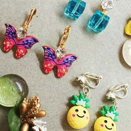 FEMMIBELLA Set of 3 Gold-Plated Quirky Drop Earrings-99