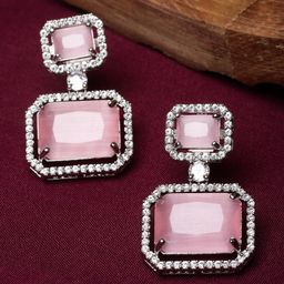Kennice Rhodium-Plated Square Drop Earrings-34