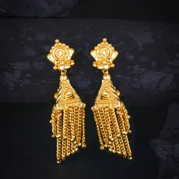MEENAZ Gold-Plated Triangular Tasselled Jhumkas-83