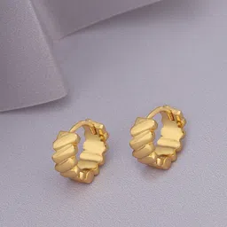 Carlton London Gold-Plated Circular Hoop Earrings-picture-34