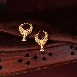 MEENAZ Set Of 2 Gold-Plated Circular Hoop Earrings-19
