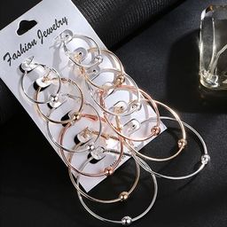 Scintillare By Sukkhi Set Of 6 Gold-Plated And Rhodium-Plated Circular Hoop Earring-15